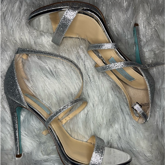 Silver Betsey Johnson Heels - Picture 1 of 7
